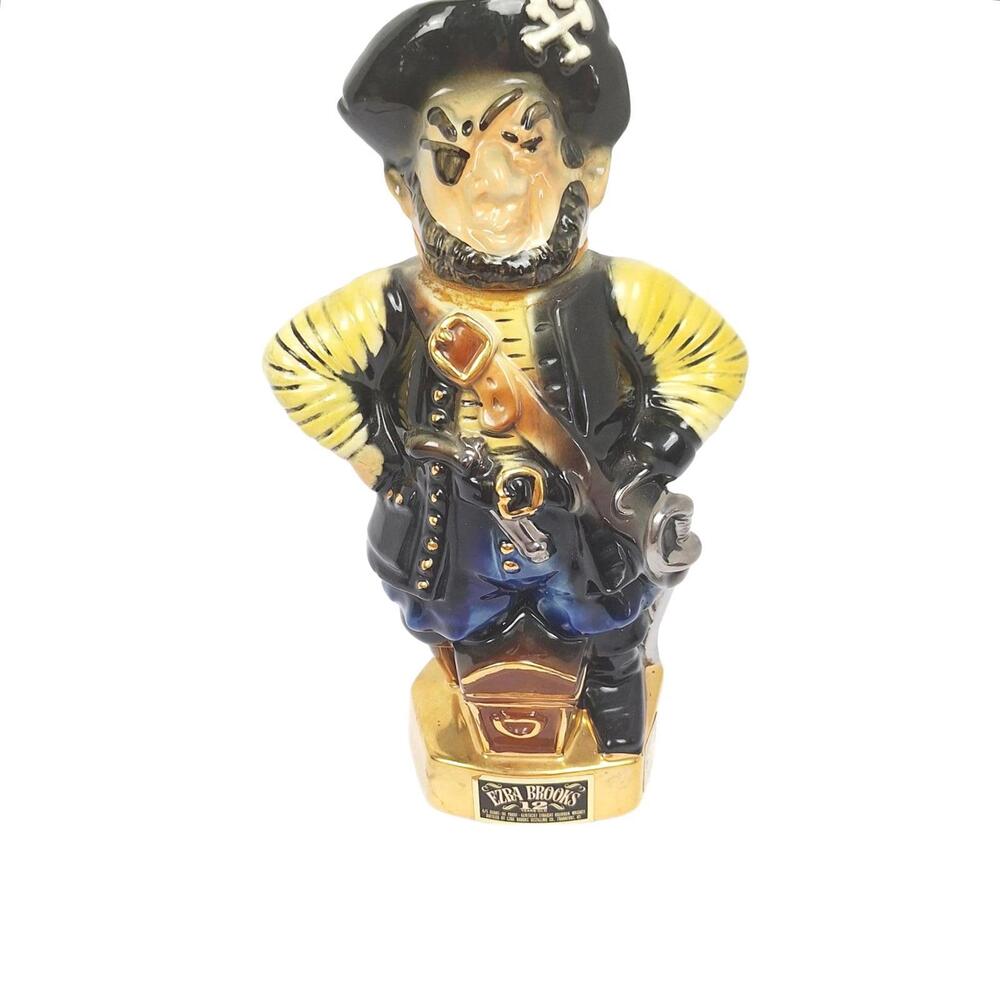 Vintage 1971 Heritage China Ezra Brooks Pirate Decanter 12in Empty Porcelain